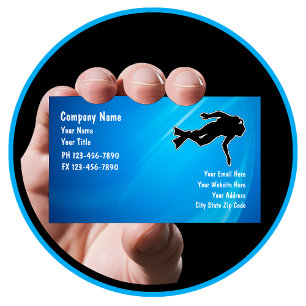Cartes de visite pour la plongée en scaphandre