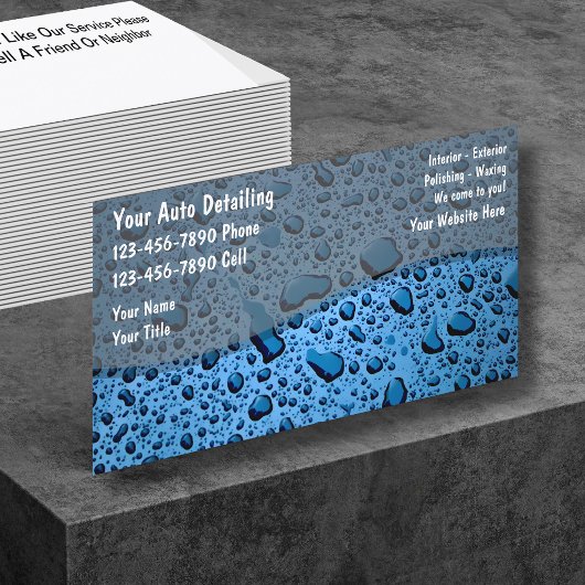 Cartes de visite pour la préparation automobile