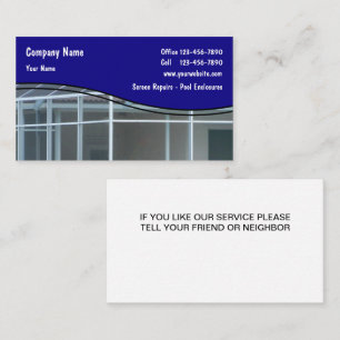 Cartes de visite pour la réparation de cages de pi