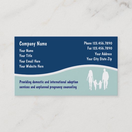 Cartes de visite pour l'adoption (Devant)