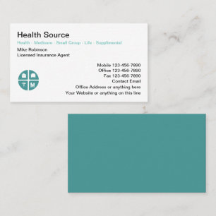 Cartes de visite pour l'assurance médicale Health