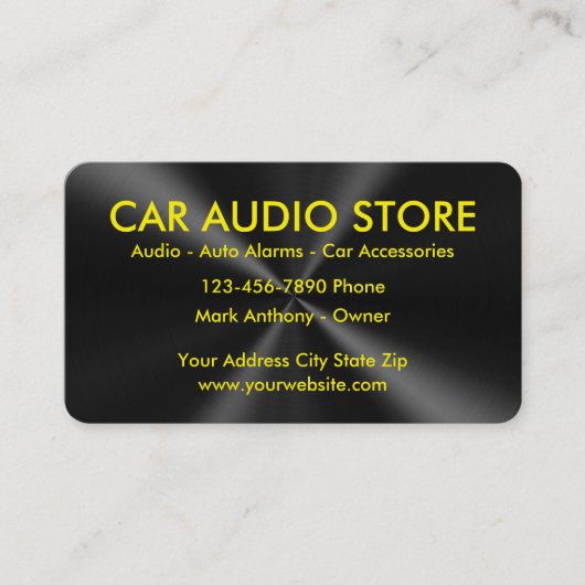 Cartes de visite pour l'audio automobile (Devant)