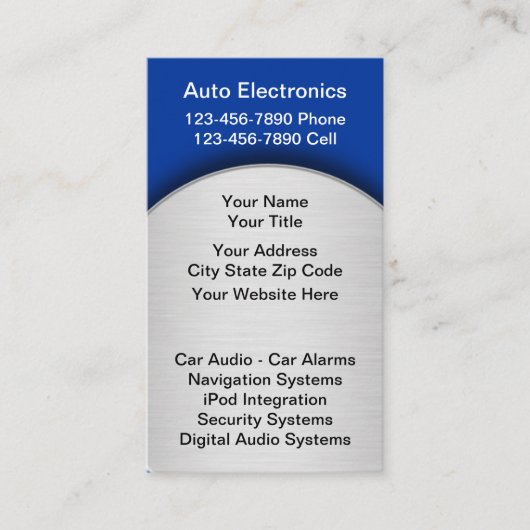 Cartes de visite pour l'audio automobile (Devant)