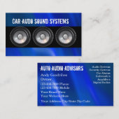 Cartes de visite pour l'audio automobile (Devant / Derrière)