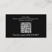 Cartes de visite pour l'automobile (Dos)