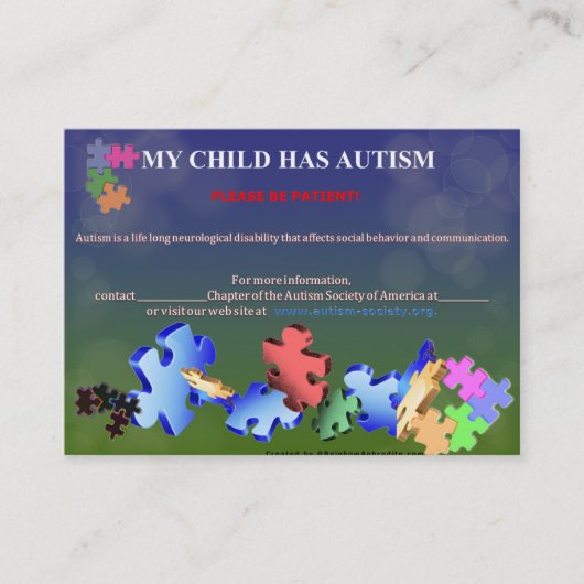 Cartes de visite pour le carte de visite (Devant)