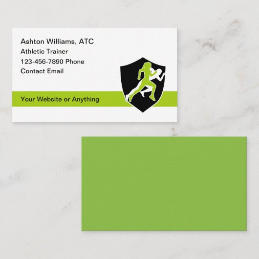 Cartes de visite pour le thème athlétique (Devant / Derrière)