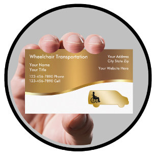 Cartes de visite pour le transport en fauteuil rou