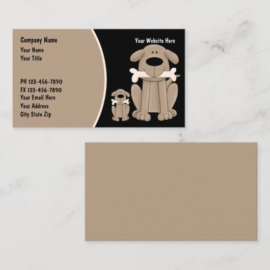 Cartes de visite pour l'entraînement de chiens (Devant / Derrière)