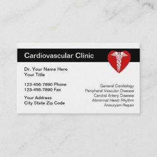 Cartes de visite pour l'entreprise cardiovasculair