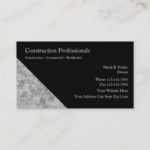 Cartes de visite pour l'entreprise de construction