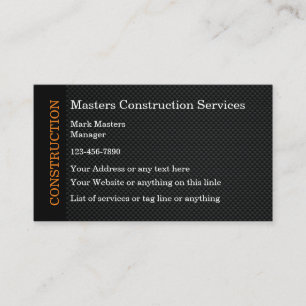 Cartes de visite pour l'entreprise de construction