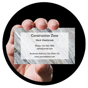 Cartes de visite pour l'entreprise de construction