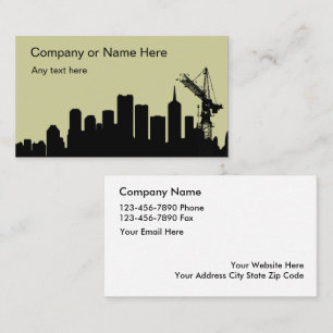 Cartes de visite pour l'entreprise de construction
