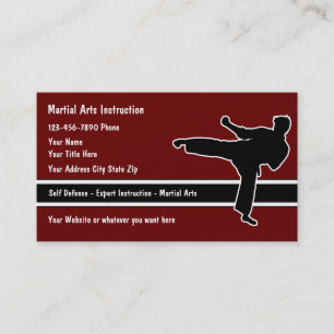 Cartes de visite pour les arts martiaux