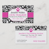 cartes de visite Pour Les Marcheurs De Chiens | Ch (Devant / Derrière)