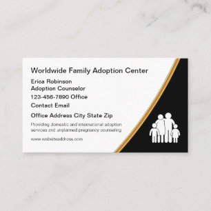 Cartes de visite pour les services d'adoption fami