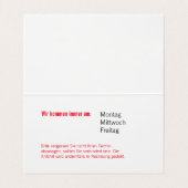 Cartes de visite pour les soins aux personnes âgée (Intérieur déplié)