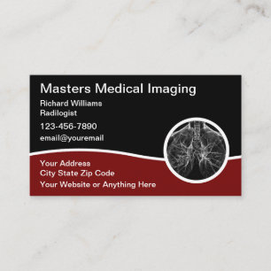 Cartes de visite pour l'imagerie radiologique médi