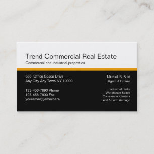 Cartes de visite pour l'immobilier commercial