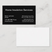 Cartes de visite pour l'isolation de la maison (Devant / Derrière)