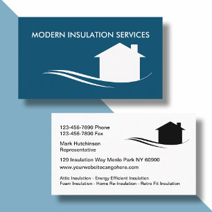 Cartes de visite pour l'isolation de maison de con