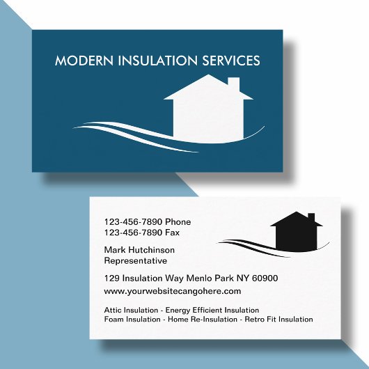 Cartes de visite pour l'isolation de maison de con