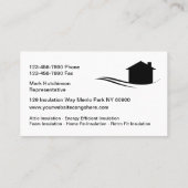 Cartes de visite pour l'isolation de maison de con (Dos)