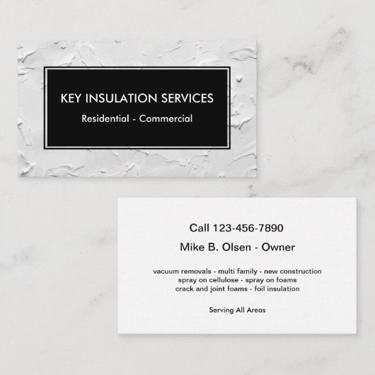 Cartes de visite pour l'isolation de style moderne (Devant / Derrière)