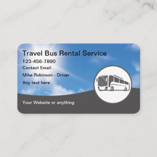 Cartes de visite pour location de bus de soirée