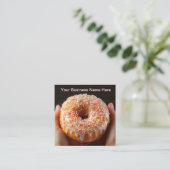 Cartes de visite pour magasin de beignets et de ca (Debout devant)