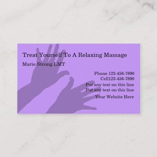 Cartes de visite pour massage (Devant)