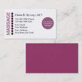 Cartes de visite pour massage (Devant / Derrière)