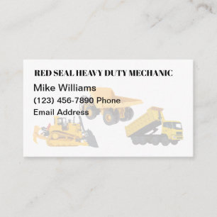Cartes de visite pour mécanicien de véhicules lour