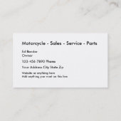 Cartes de visite pour moto (Dos)