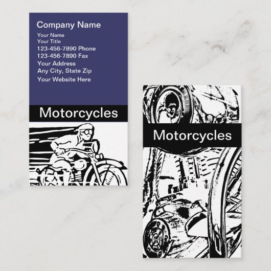 Cartes de visite pour moto (Devant / Derrière)