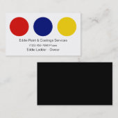 Cartes de visite pour peintre (Devant / Derrière)