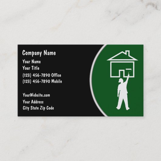 Cartes de visite pour peintre en bâtiment (Devant)