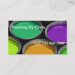 Cartes de visite pour peintre en pots de peinture