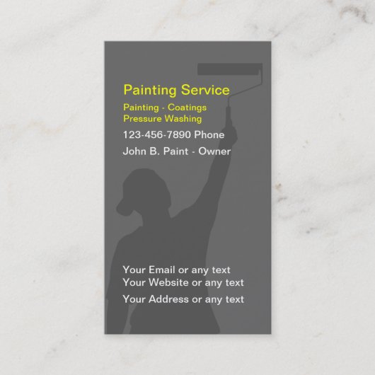 Cartes de visite pour peintre professionnel (Devant)