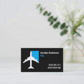 Cartes de visite pour pilote d'avion Noir Bleu et (Debout devant)
