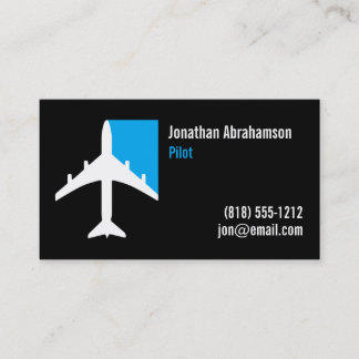 Cartes de visite pour pilote d'avion Noir Bleu et