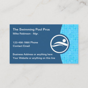 Cartes de visite pour piscines en ligne