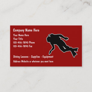 Cartes de visite pour plongée en scaphandre