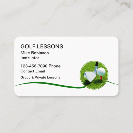 Cartes de visite pour professeur de golf (Devant)