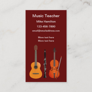 Cartes de visite pour professeur de leçons de musi