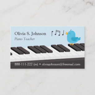 Cartes de visite pour professeur de piano pour enf