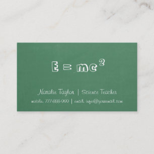 Cartes de visite pour professeur de sciences énerg