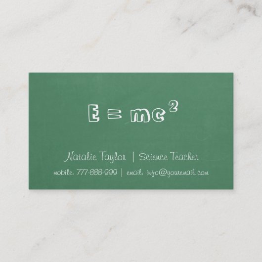 Cartes de visite pour professeur de sciences énerg (Devant)