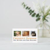 Cartes de visite pour promeneurs de chiens et gard (Debout devant)